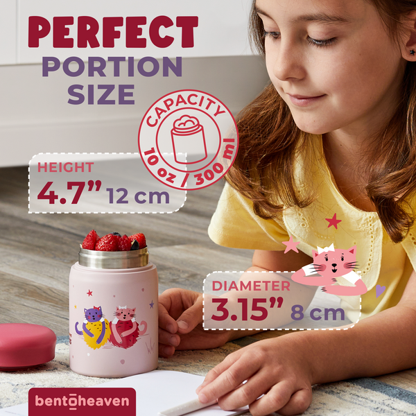 Kids Food Jar - Cheerleader Cats