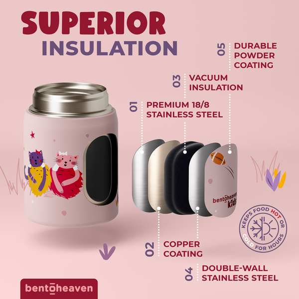 Kids Food Jar - Cheerleader Cats