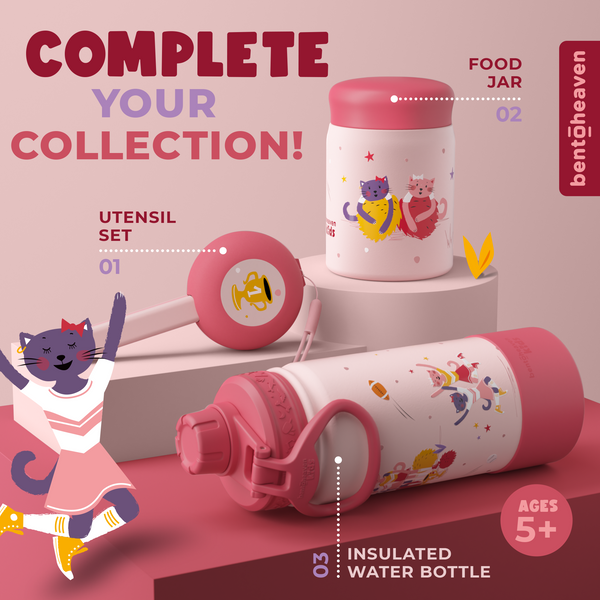 Kids Food Jar - Cheerleader Cats