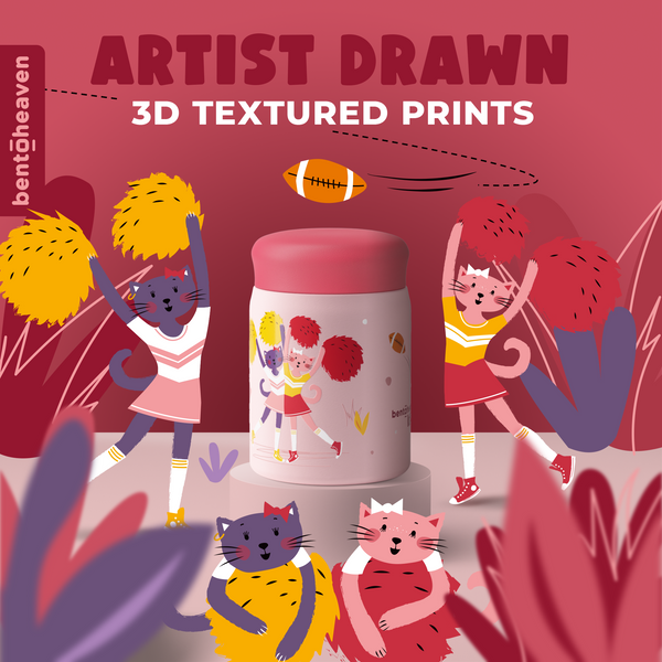 Kids Food Jar - Cheerleader Cats