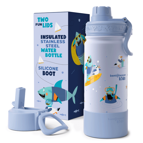 Kids Insulated Bottle - Surfer Shark