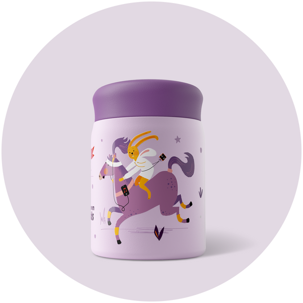 Kids Food Jar - Riding Rabbit