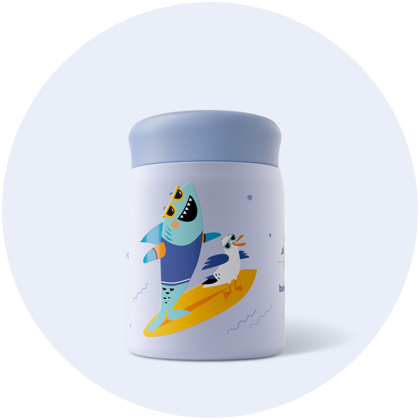Kids Food Jar - Surfer Shark