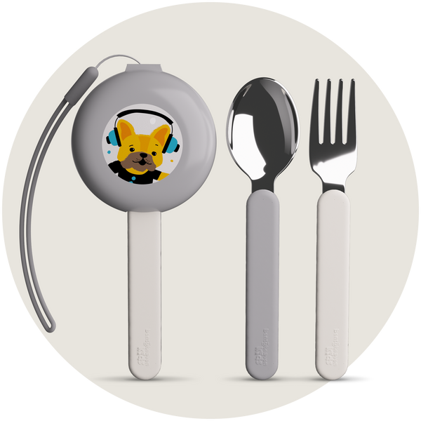 Kids Travel Utensils - Skater Dogs