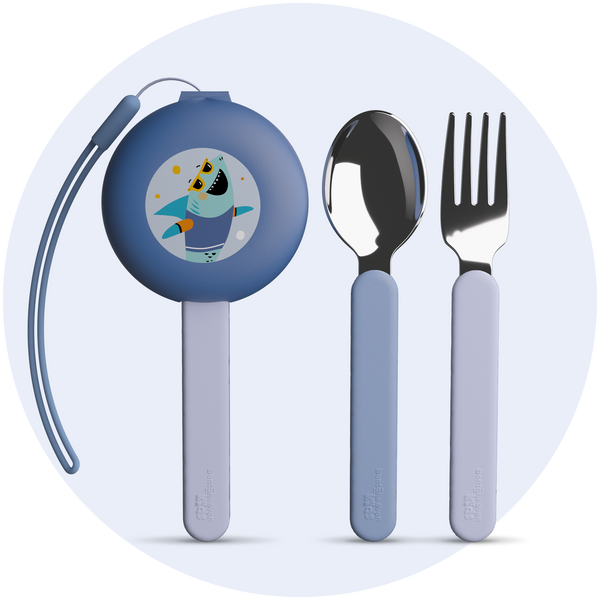 Kids Travel Utensils - Surfer Shark