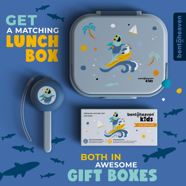 Kids Travel Utensils - Surfer Shark