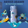 Kids Insulated Bottle - Surfer Shark
