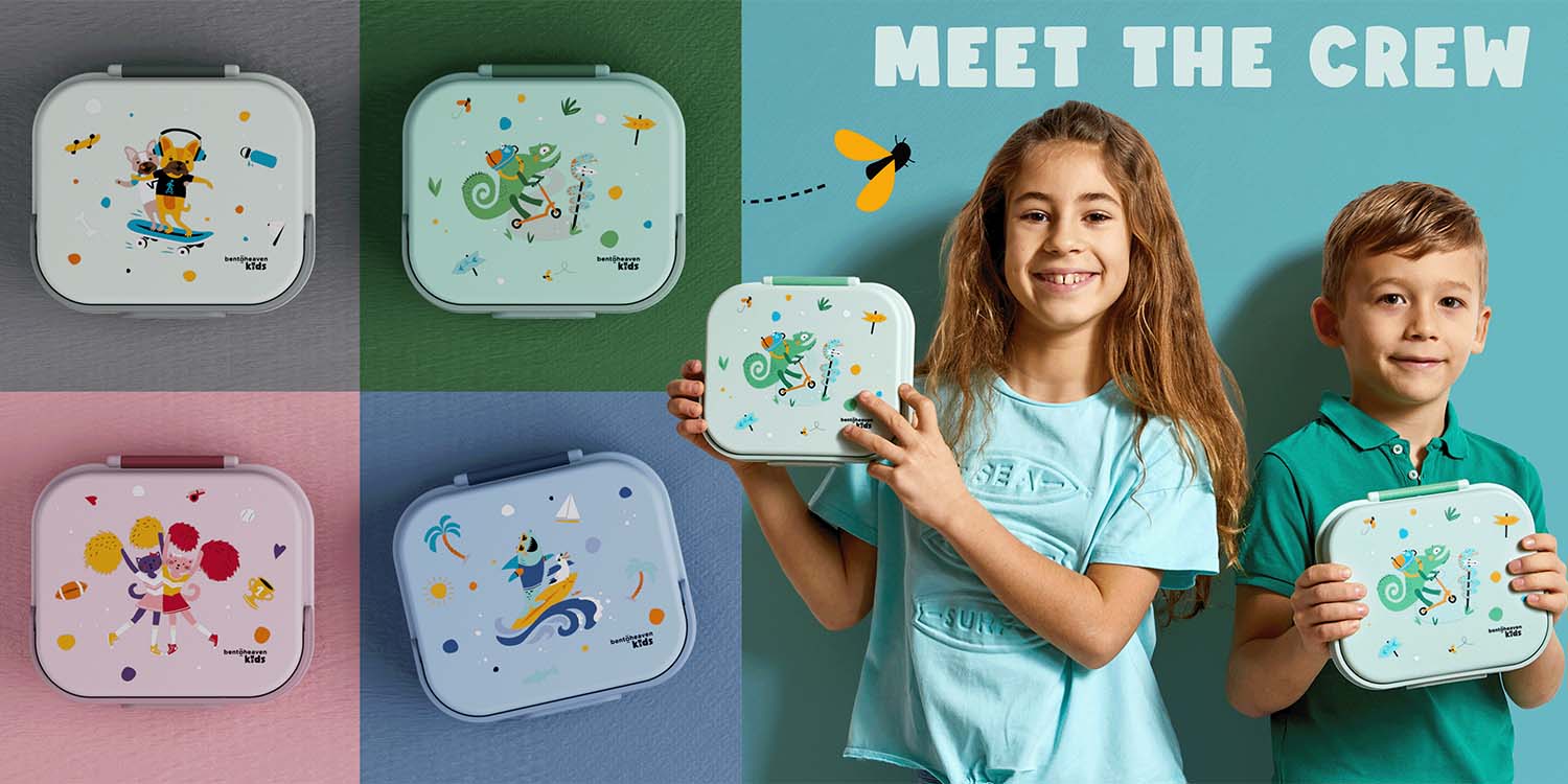 Bentoheaven Premium Bento Lunch Box for Kids, 9 Designs, Leak-proof 3-4  Compartments, Divider, Ideal size 30oz, Microwave/Dishwasher Safe Kids  Bento